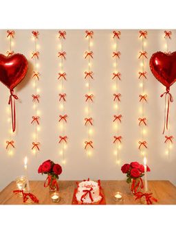 Special You - Romantic Anniversary & Birthday Kit With Red Heart Foil Balloons & Ribbon (6 Pcs)
