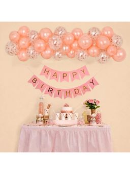 Special You - Rose Gold Birthday Kit With Metallic Balloons, Confetti Balloons & Banner (23 Pcs)