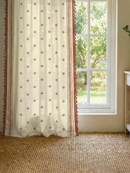 Urban Space - 100% Cotton Curtain, 5 Ft - Aaqar Rust