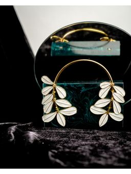 NR by Nidhi Rathi - Green Solid Party Box Clutches with Attractive Brass Handle