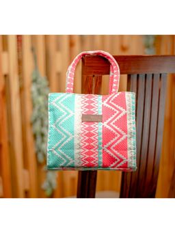 NR by Nidhi Rathi - White & Red Self Design Small Shoulder Bags