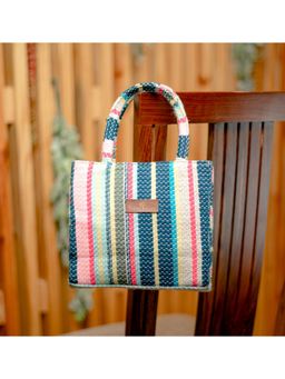 NR by Nidhi Rathi - Blue & White Self Design Small Shoulder Bags