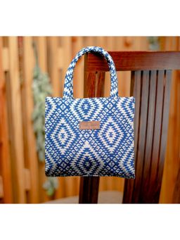 NR by Nidhi Rathi - Blue & White Self Design Small Shoulder Bags