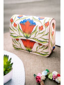 NR by Nidhi Rathi - Floral Printed Suede Box Clutch