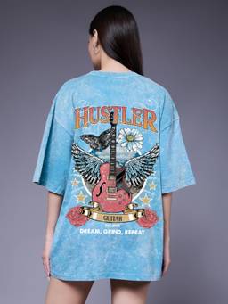 PRONK - Hustler Women Retro Wash Oversized T-Shirt