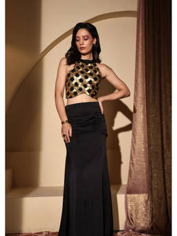 SEORAA - Ayra Black Sequin Embellished Co-ord Set