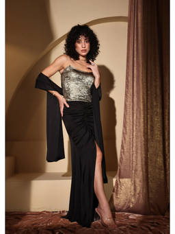 SEORAA - Kashaf Metallic Silk Printed Co-ord Set