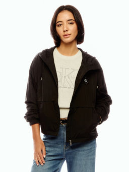 Calvin Klein - Black Regular Fit Nylon Hooded Neck Jacket