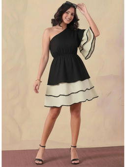 Deebaco - Multicolor One Shoulder Tiered Layered Women Dress