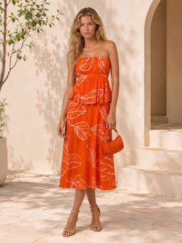 STREET 9 - Orange Peplum Dress