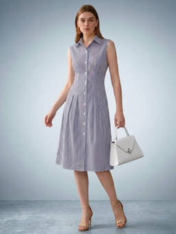 STREET 9 - Navy Blue Shirt Dress