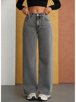 VBEAUTI - Women Wide leg Stretchable High Rise Jeans
