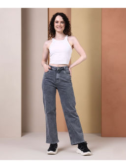 VBEAUTI - Women Grey Straight High Rise Jeans