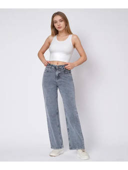 VBEAUTI - Women Grey Solid Stretchable High Rise Jeans