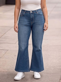 Style Quotient - Women Blue Plus Size Boot Cut High Rise Stretchable Jeans