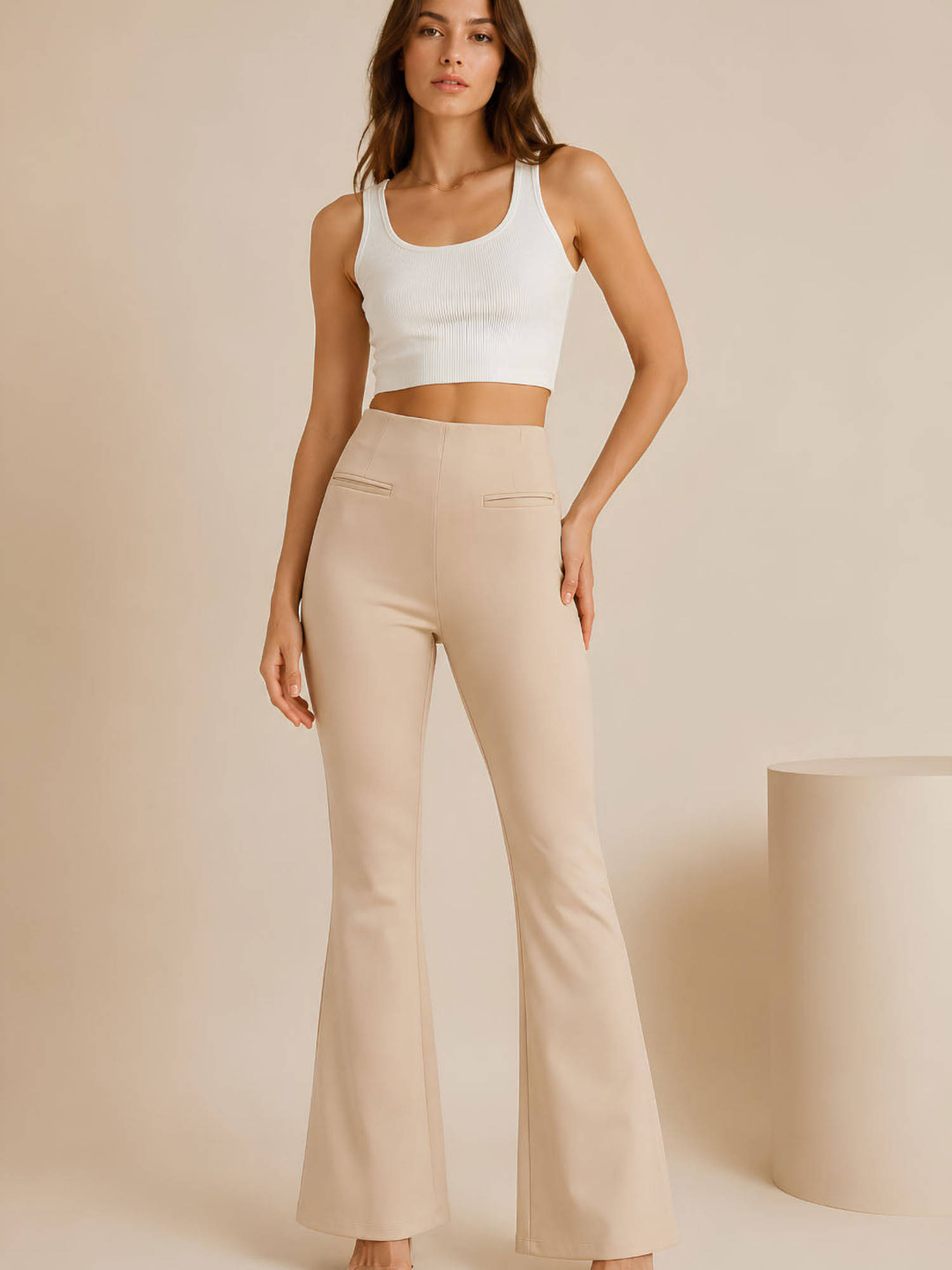 street 9 Beige Bootcut Pant-picture-44