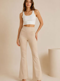 STREET 9 - Beige Bootcut Pant