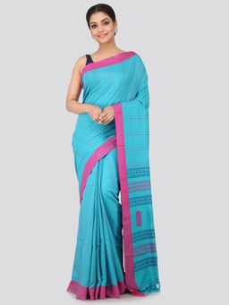 PinkLoom - Women's Cotton Saree With Unstitched Blouse Piece