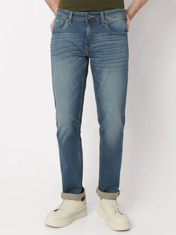 Spykar - Men Mid Blue Cotton Stretch Comfort Fit Jeans Ricardo