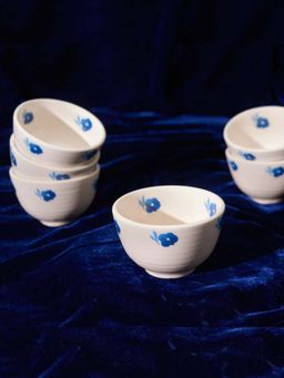 Amalfiee Ceramics - Blue Ivy Ceramic Portion Bowls (Pack of 4)