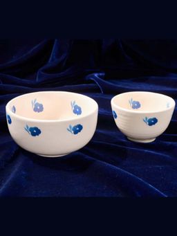 Amalfiee Ceramics - Blue Ivy Ceramic Soup Bowl (Pack of 2)