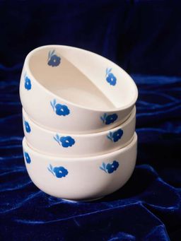 Amalfiee Ceramics - Blue Ivy Ceramic Soup Bowls (Pack of 6)