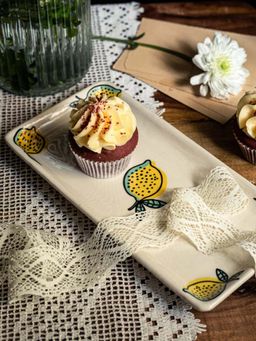 Amalfiee Ceramics - Zesty Lime Printed Ceramic Serving Trays