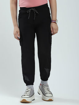 Monte Carlo - Boys Black Solid Regular Fit Joggers