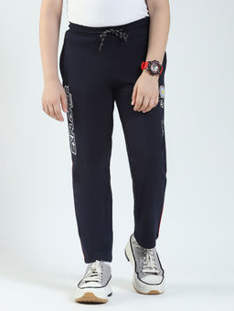 Monte Carlo - Boys Navy Blue Solid Regular Fit Track Pants