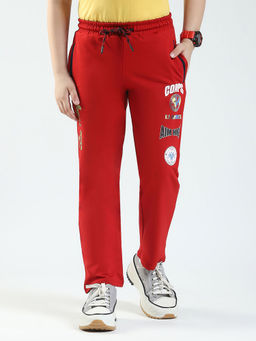 Monte Carlo - Boys Red Solid Regular Fit Track Pants