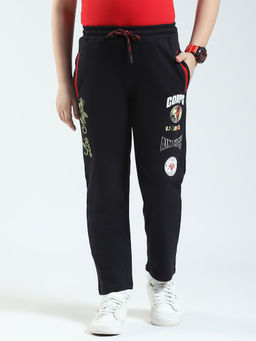 Monte Carlo - Boys Black Solid Regular Fit Track Pants
