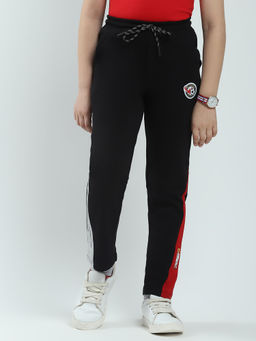 Monte Carlo - Boys Black Solid Regular Fit Track Pants