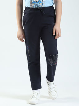 Monte Carlo - Boys Navy Blue Solid Regular Fit Track Pants