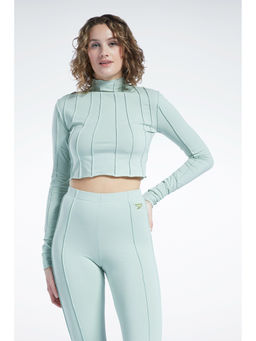 Reebok - Womens Classics Lettuce Edge Seam Long Sleeve T-Shirt