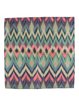 The Tie Hub - Green and Pink Wave Silk and Cotton Pocket square