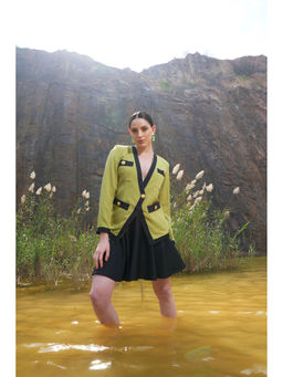 Label Iris - Olive Jacket And Skirt (Set of 2)