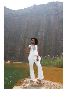 Label Iris - Ivory Drape Jumpsuit