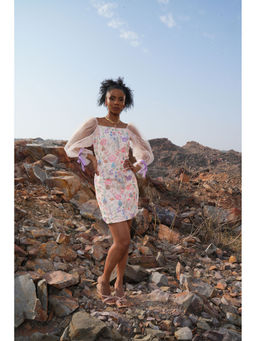 Label Iris - Peach Floral Sheath Dress