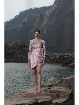 Label Iris - Pink Floral Drape Dress