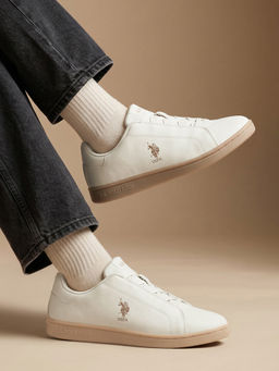 U.S. POLO ASSN. - Men Cream MELLO Stylish Casual Sneakers