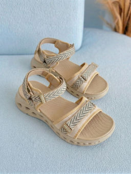 Mochi - Womens Beige Casual Sandals