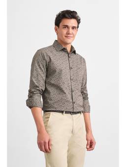 Allen Solly - Men Brown Printed Full Sleeves Casual Shirt