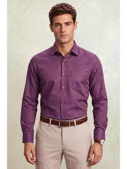 Louis Philippe - Men Purple Printed Full Sleeves Casual Shirt