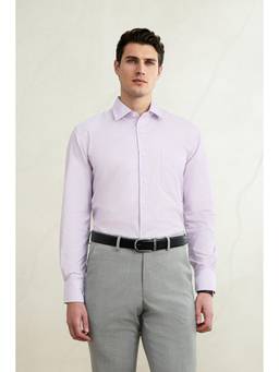 Louis Philippe - Men Lilac Solid Full Sleeves Casual Shirt