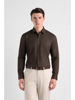 Van Heusen - Men Chocolate Striped Full Sleeves Formal Shirt