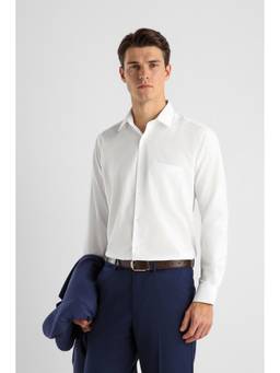 Van Heusen - Men White Solid Full Sleeves Formal Shirt