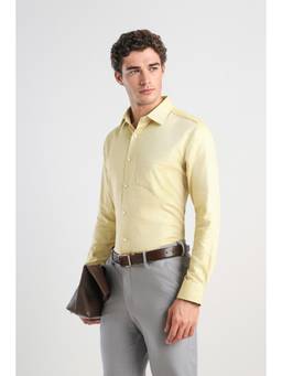 Van Heusen - Men Yellow Solid Full Sleeves Formal Shirt