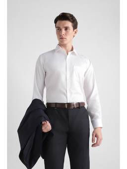 Van Heusen - Men White Solid Full Sleeves Formal Shirt