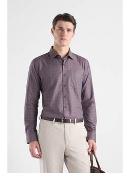 Van Heusen - Men Mauve Checked Full Sleeves Formal Shirt