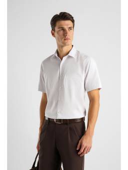 Van Heusen - Men Off White Solid Half Sleeves Formal Shirt